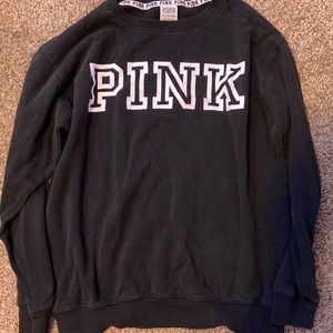 PINK Victorias Secret Black Crewneck Sweatshirt